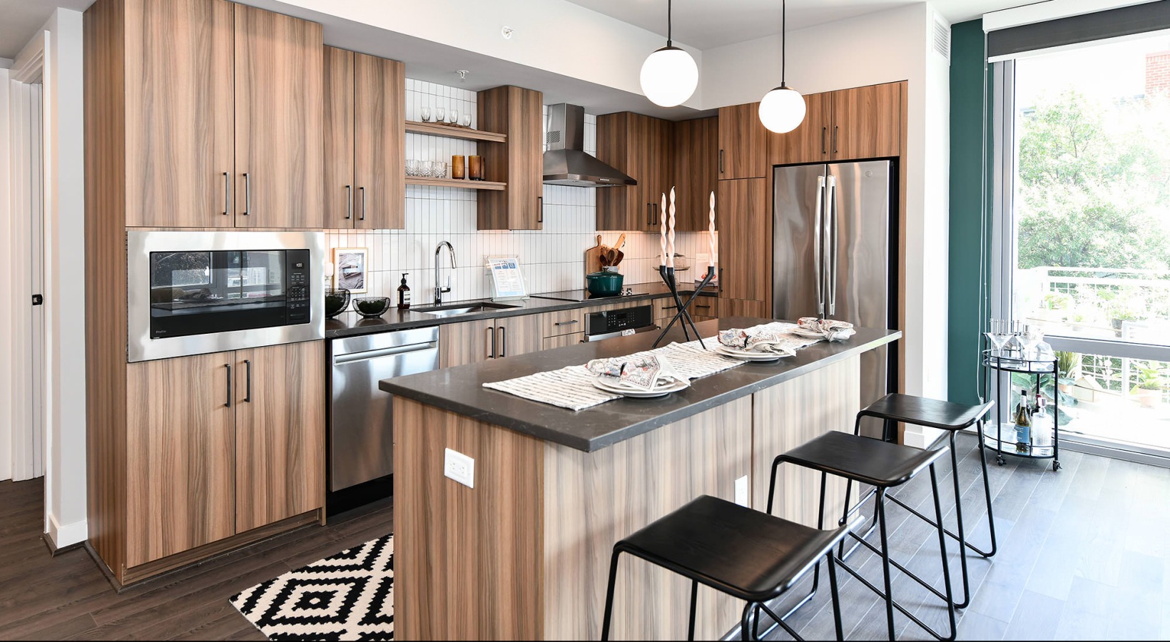 open kitchen with island